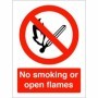 No smoking or open flames prohibition sign