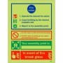  Photoluminescent writable fire action sign with assembly point and break glass instruction