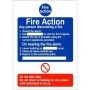 6 Point Fire Action Notice sign for any person discovering a fire