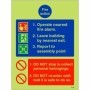  Photoluminescent operate nearest fire alarm sign with evacuation instructions