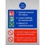  Brushed aluminium fire action notice with nearest exit and assembly point guidance