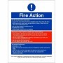Personal Emergency Evacuation Plan PEEP fire action sign with evacuation instructions