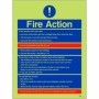  Photoluminescent fire action notice for flats with evacuation and fire service guidance