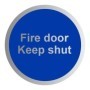  Brushed aluminium blue fire door keep shut sign for maintaining closed fire safety doors in buildings