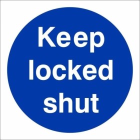 Keep Locked Shut mandatory safety sign for fire doors