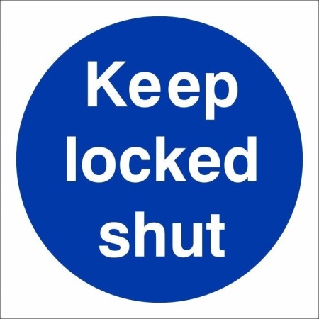 Keep Locked Shut mandatory safety sign for fire doors