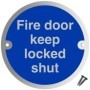  Brushed aluminium fire door keep locked shut sign with bolts and screws for secure fire safety installation