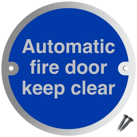 Automatic Fire Door Keep Clear aluminium safety sign