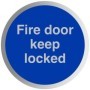  Brushed aluminium fire door keep locked sign