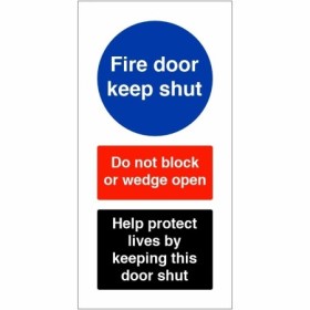 Fire door keep shut help protect lives safety sign