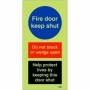  Fire door keep shut sign with do not block warning and life safety message