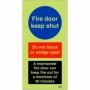  Glow in the dark fire door keep shut sign with do not block warning and 30 minute fire protection notice