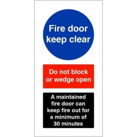Fire Door Keep Clear maintained fire door safety sign