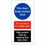 Fire door keep locked shut help protect lives safety sign