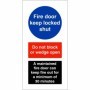 Fire door keep locked shut maintained fire door safety sign