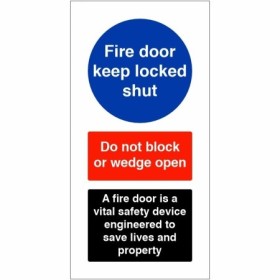 Fire door keep locked shut vital safety device sign