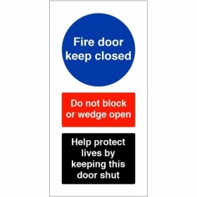 Fire door keep closed help protect lives safety sign