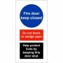Fire door keep closed help protect lives safety sign