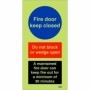  Photoluminescent mandatory fire door safety sign with 30 minute fire protection message