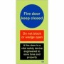 Photoluminescent mandatory fire door safety sign with vital fire door protection message
