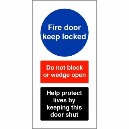 Fire door keep locked help protect lives safety sign with fire door instructions