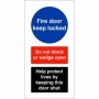 Fire door keep locked help protect lives safety sign with fire door instructions