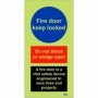  Glow in the dark fire door keep locked sign with do not block warning and fire safety notice