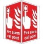 Projecting fire alarm call point safety sign for emergency fire alarm identificatio