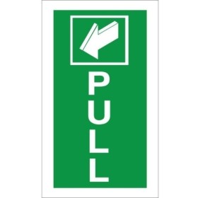 Pull instruction emergency exit safety sign