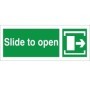 Slide to open arrow right instruction sign