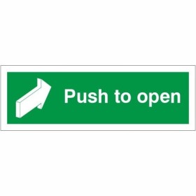 Push To Open Instruction Sign | Safety Signs UK