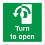 Turn To Open Anti Clockwise emergency instruction safety sign