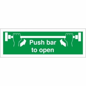Push Bar To Open emergency exit safety sign