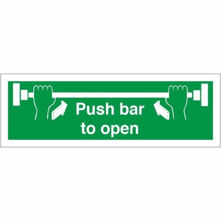 Push Bar To Open emergency exit safety sign