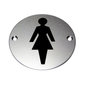 Female Symbol Premier Door Sign on brushed aluminium background