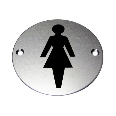Female Symbol Premier Door Sign on brushed aluminium background