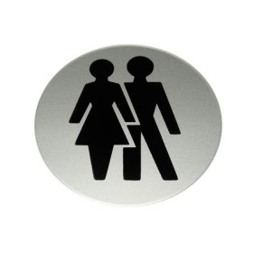 Unisex symbol premier aluminium door sign for gender-neutral facilities