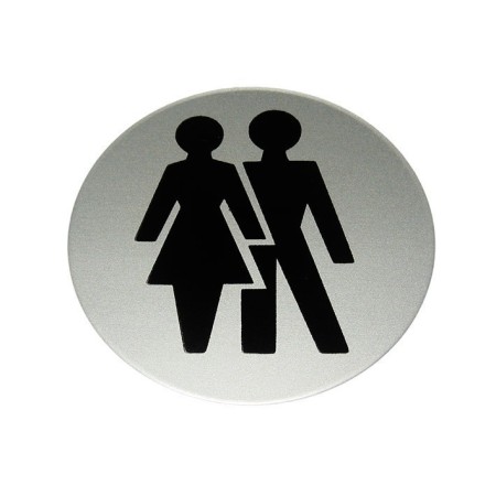 Unisex symbol premier aluminium door sign for gender-neutral facilities