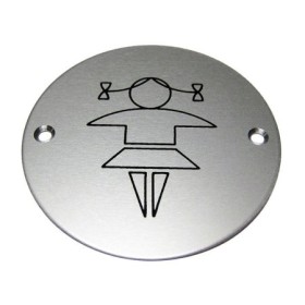 Girls toilet aluminium sign with female washroom symbol
