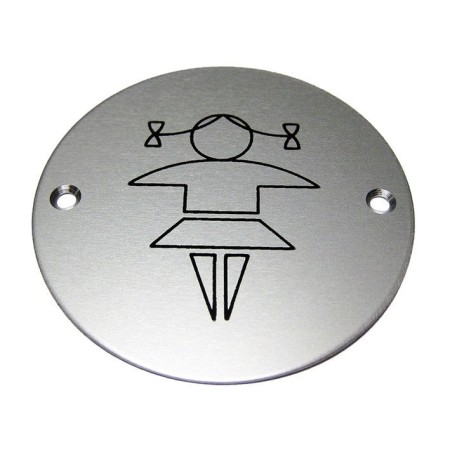 Girls toilet aluminium sign with female washroom symbol