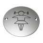 Girls toilet aluminium sign with female washroom symbol