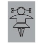 Aluminium girls toilet sign with female symbol