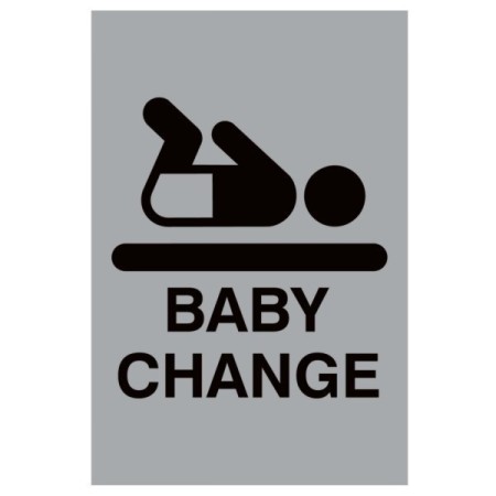 Baby Change aluminium facility sign with baby changing symbol