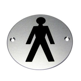 Male Symbol Premier Door Sign on aluminium background