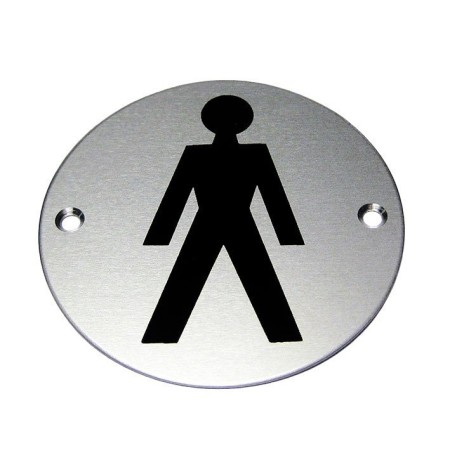 Male Symbol Premier Door Sign on aluminium background