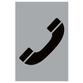 Telephone symbol sign for workplace and public building communication points