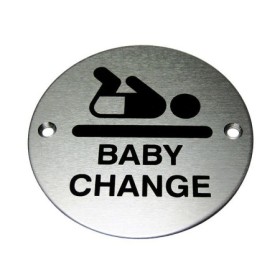 Baby Change aluminium door sign with baby changing symbol