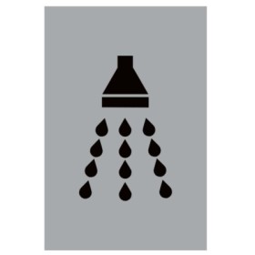 Aluminium shower facility sign with black shower symbol
