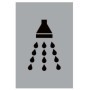Aluminium shower facility sign with black shower symbol