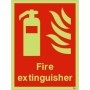  Photoluminescent fire extinguisher safety sign for quick emergency fire equipment identification
